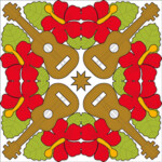 ハワイアンキルト　タペストリー　ウクレレ ウクレレのタペストリー | キルトキット・タペストリー